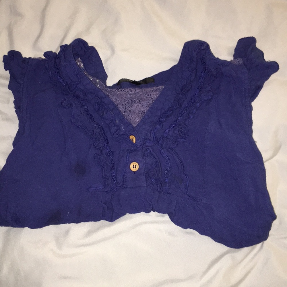 Royal Blue Tank Top with Lace on the Back